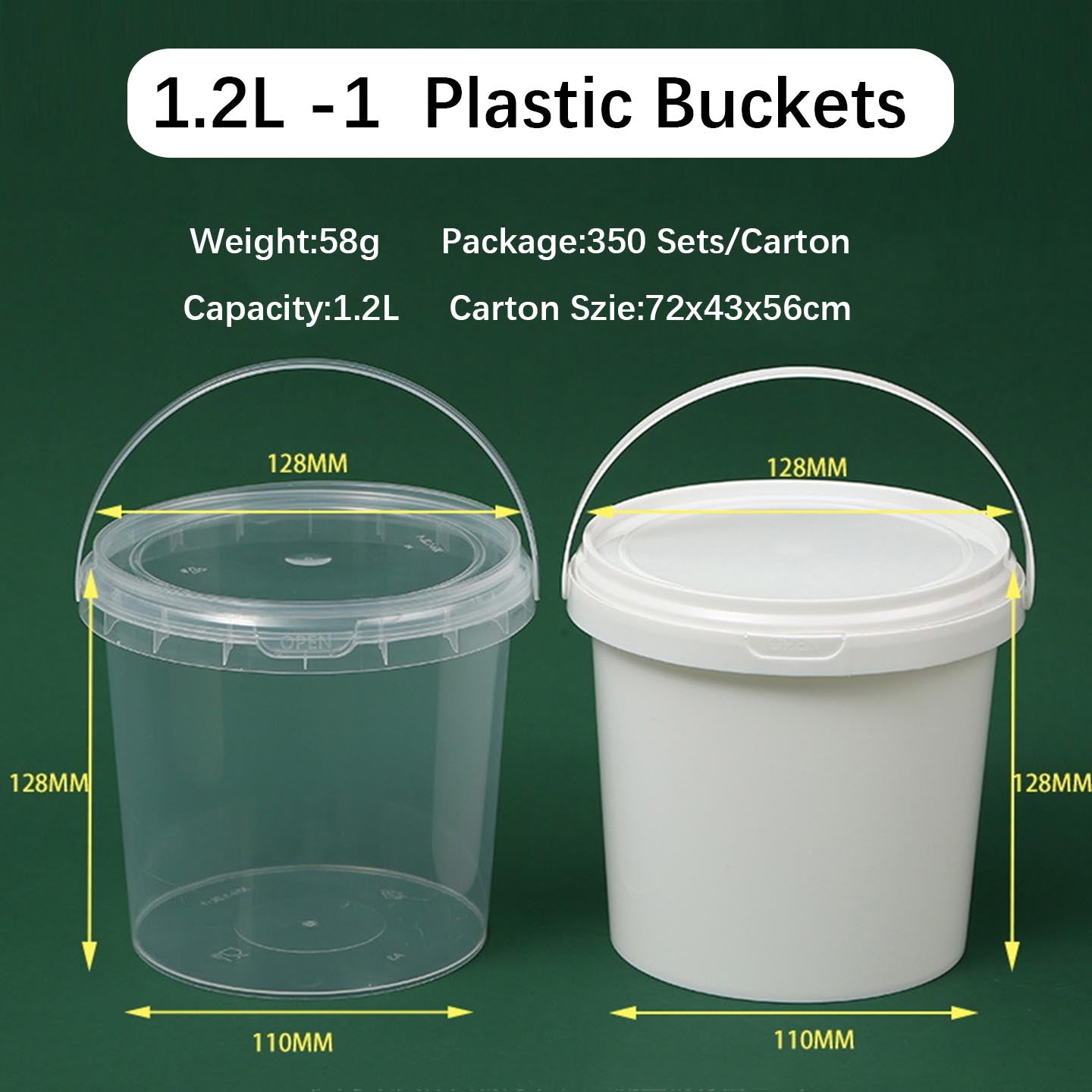 Food Grade Clear PP Round Buckets for Food Storage Plastic Biscuts &nbsp;Pails,Multiple Capacity Snacks Barrel , Vegetable and Fruits Container with Lids