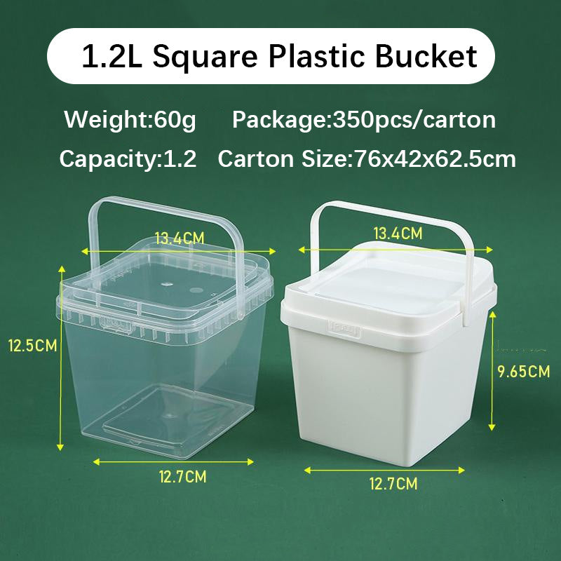 Square Plastic Food Grade Buckets for Snacks and Desserts Packaging,Crayon Stationery Pails,Arts and Toys Barrels