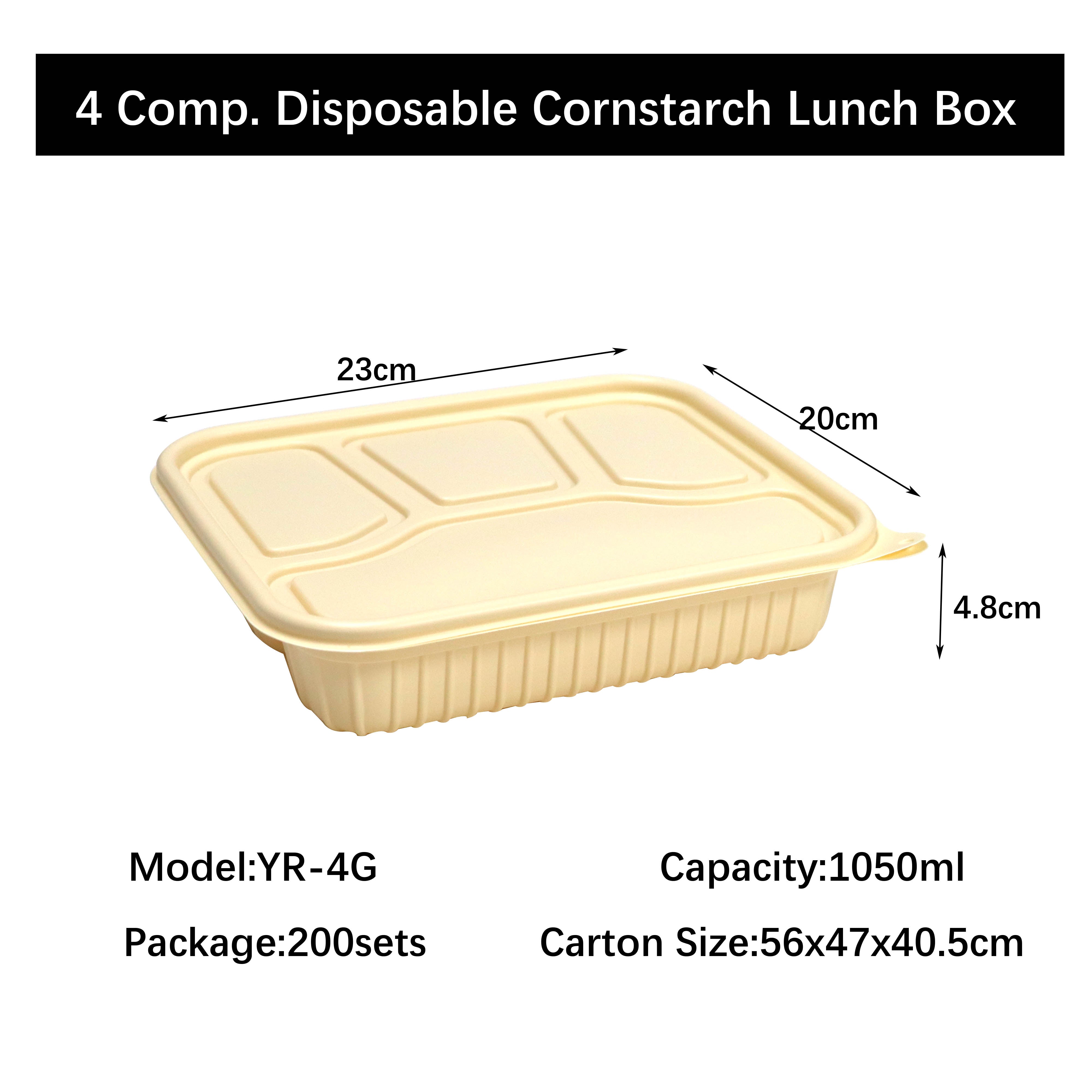 Disposable Cornstarch Compartment Lunch Box