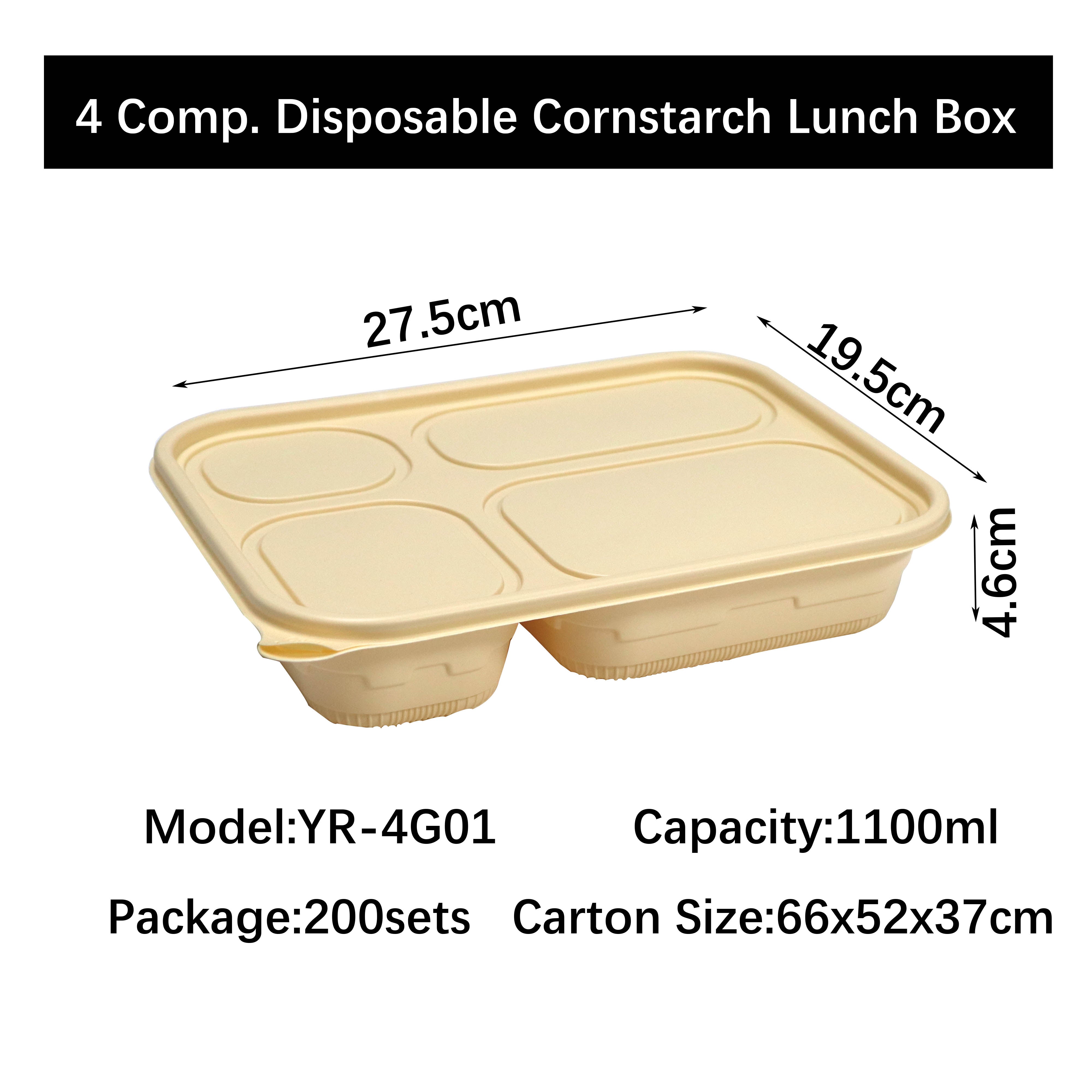 Disposable Cornstarch Compartment Lunch Box