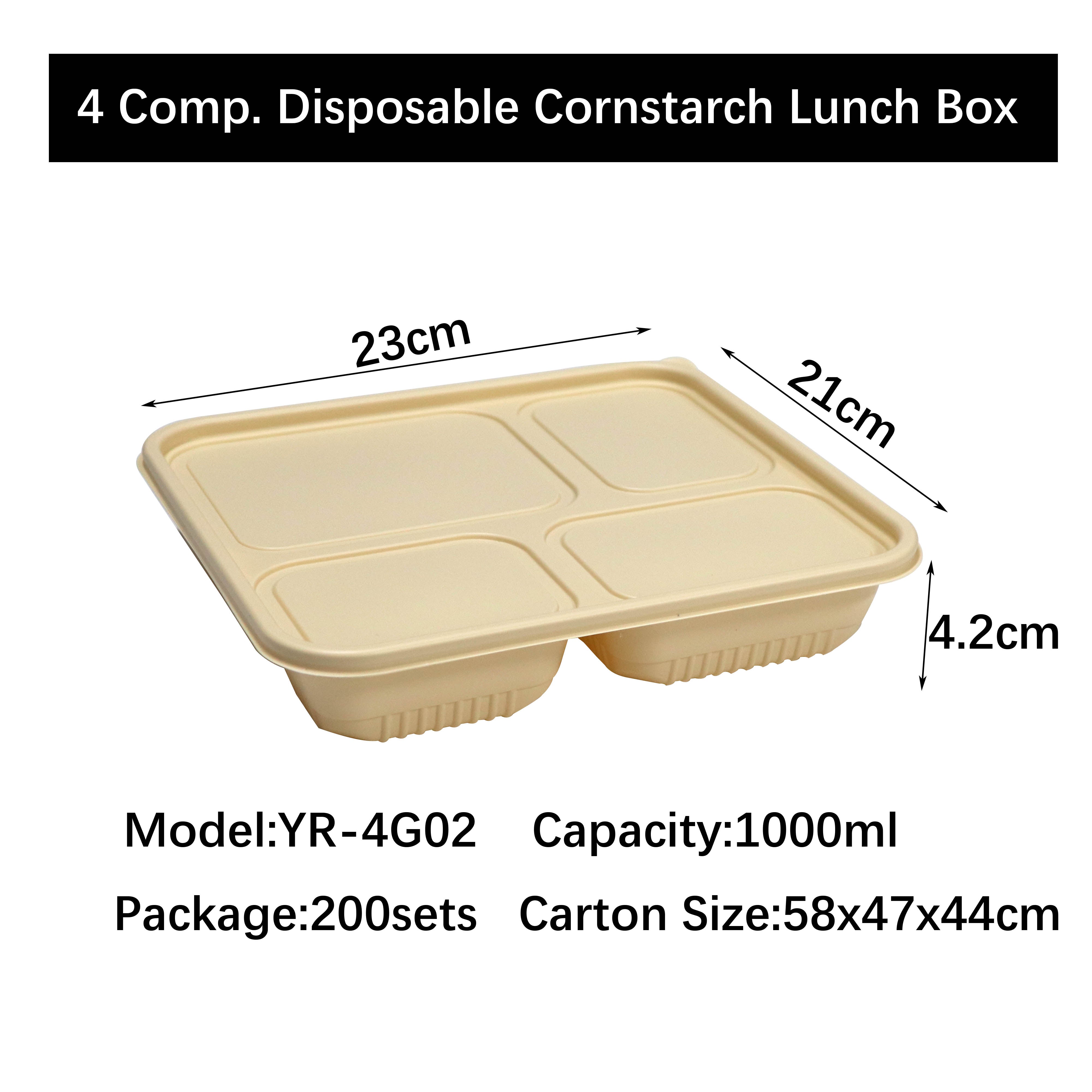 Disposable Cornstarch Compartment Lunch Box