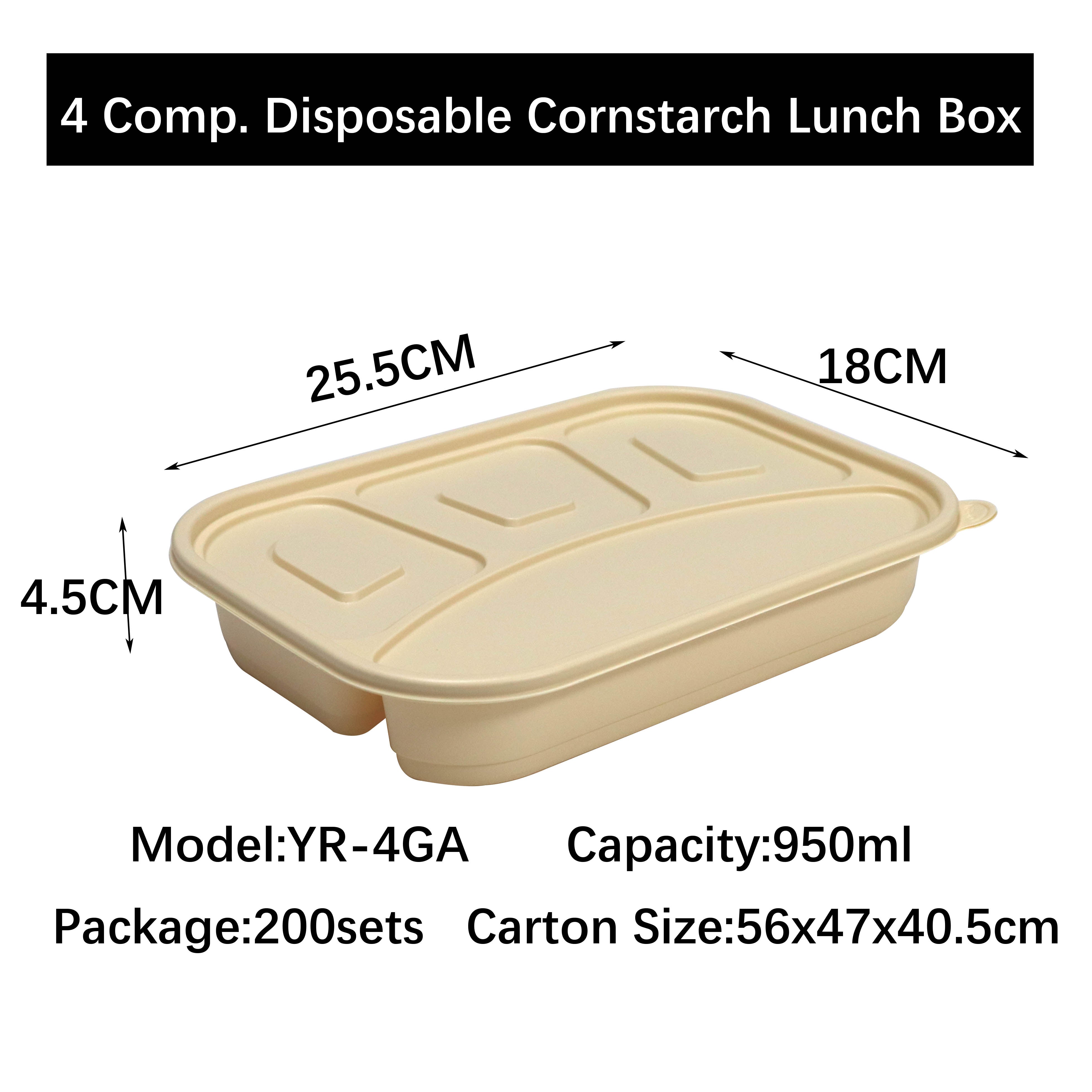 Disposable Cornstarch Compartment Lunch Box