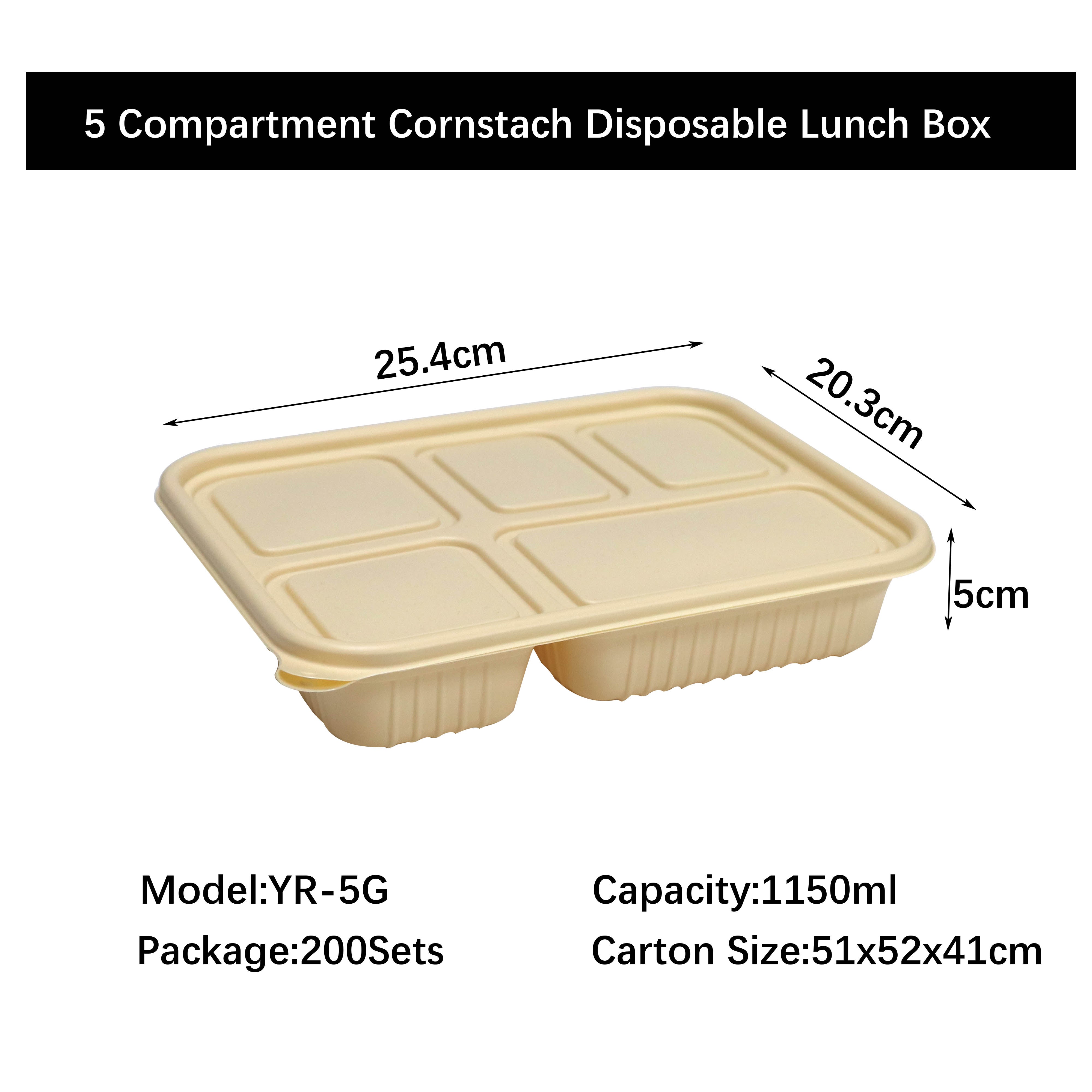 Disposable Cornstarch Compartment Lunch Box