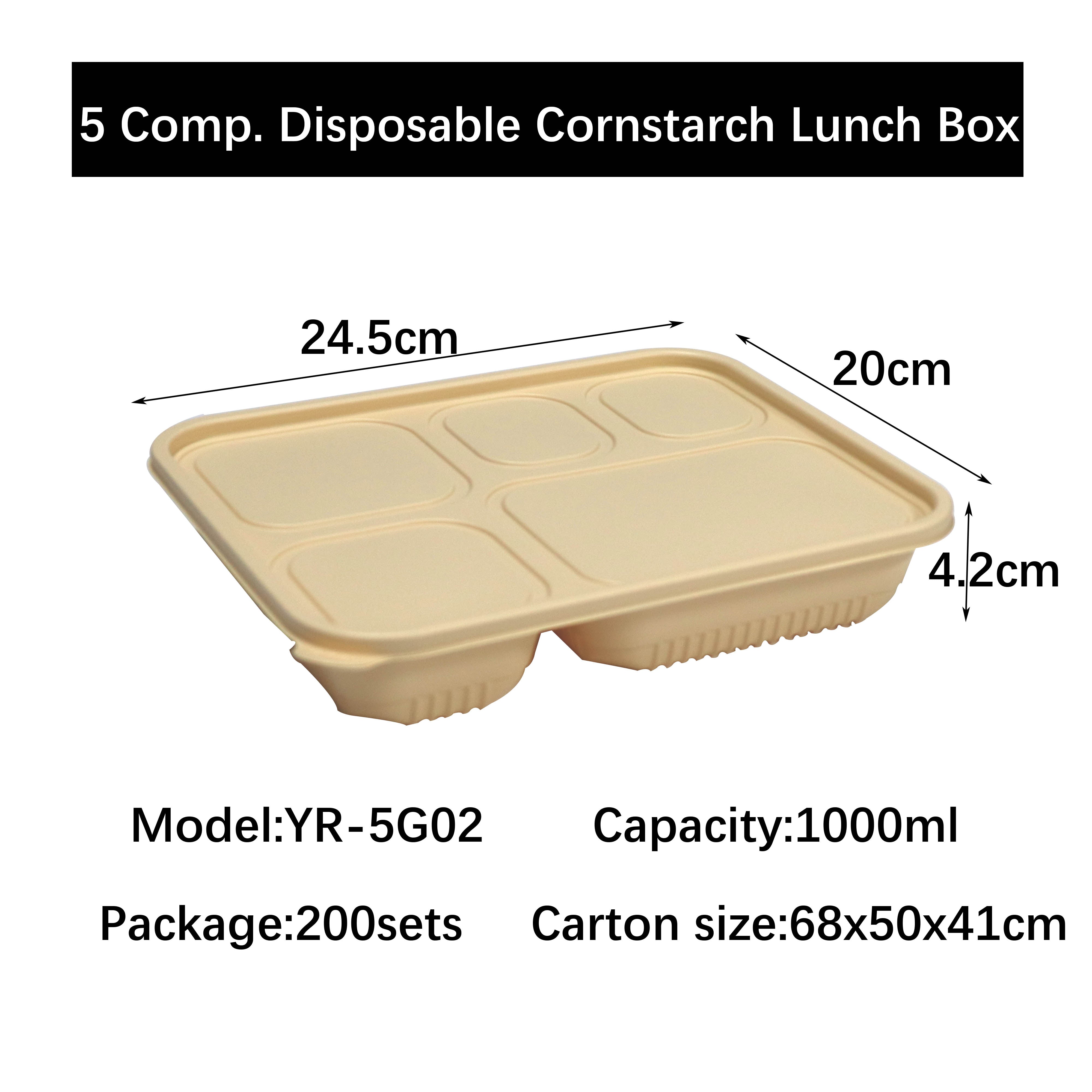 Disposable Cornstarch Compartment Lunch Box