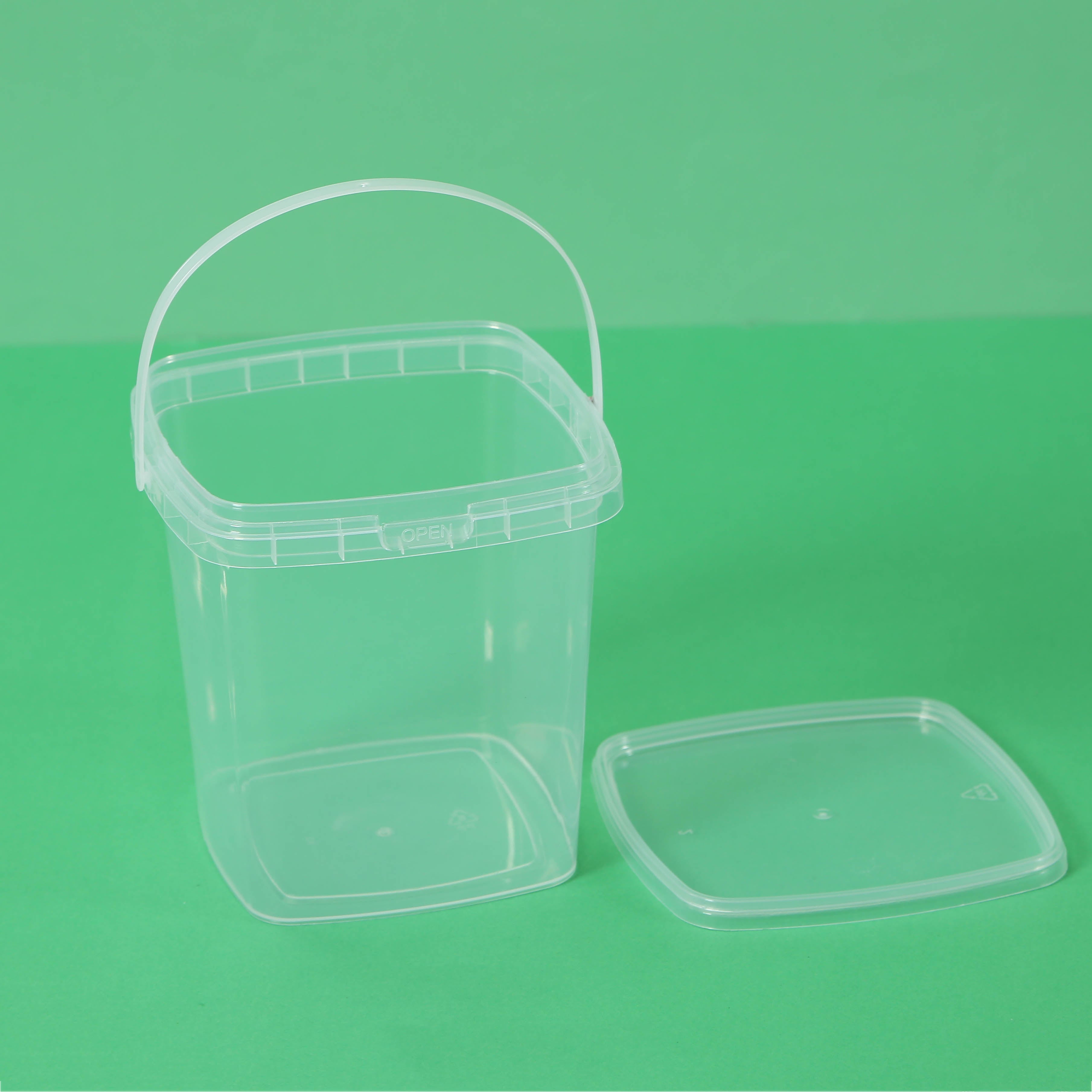 Square Plastic Food Grade Buckets for Snacks and Desserts Packaging,Crayon Stationery Pails,Arts and Toys Barrels