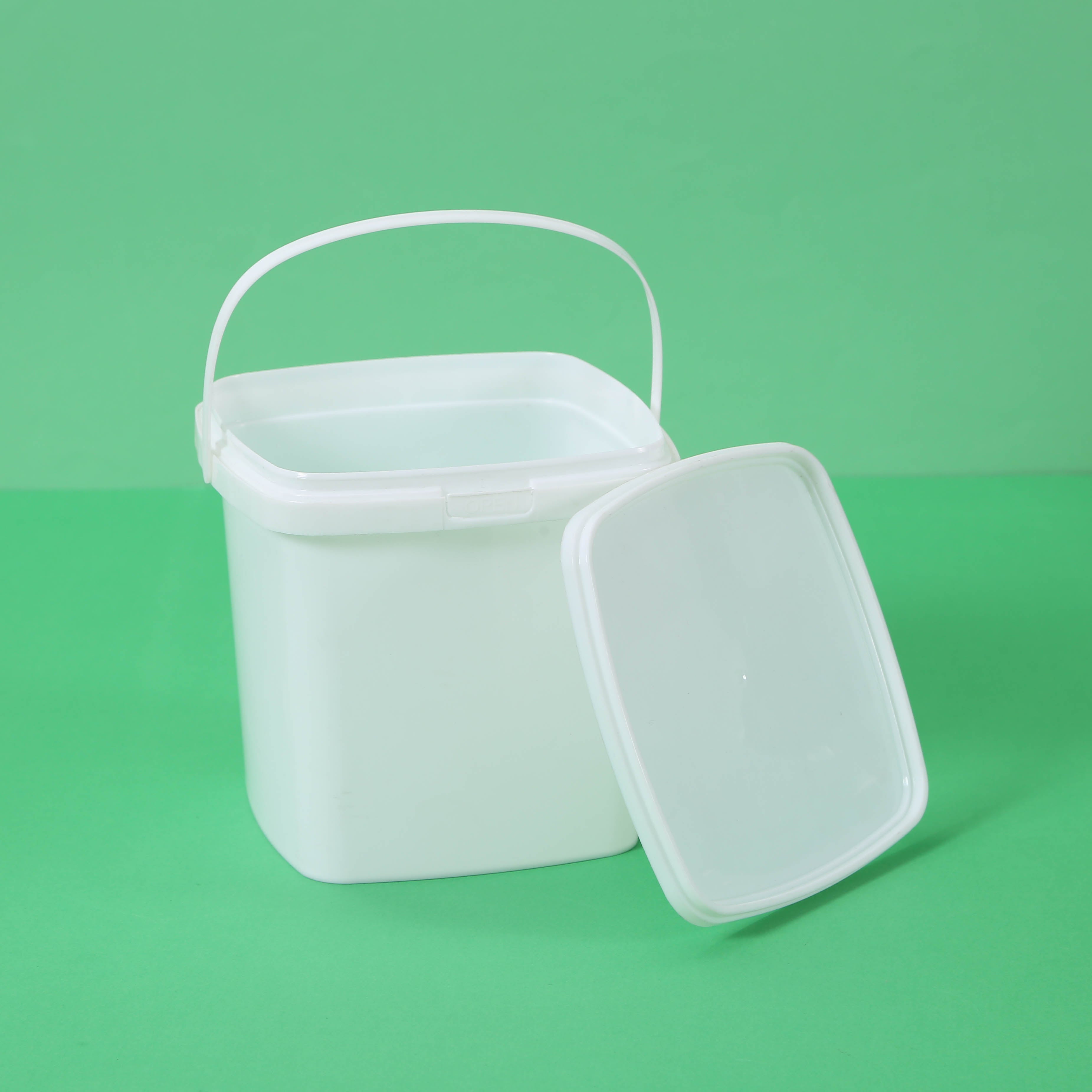 Square Plastic Food Grade Buckets for Snacks and Desserts Packaging,Crayon Stationery Pails,Arts and Toys Barrels